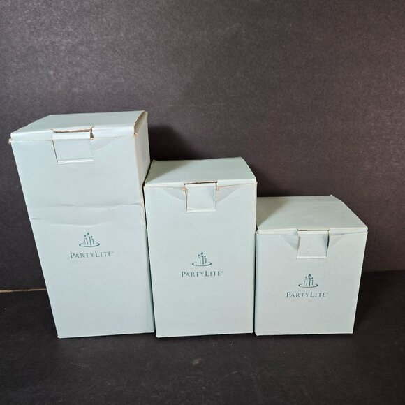 Partylite Clarity Glass Taper & Tealight Candle Holders Set of 3 Versatile - Picture 5 of 10